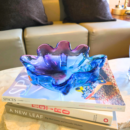 Vintage - Thebe Art Glass Bowl - Blue and Purple - Organic Art Glass Bowl