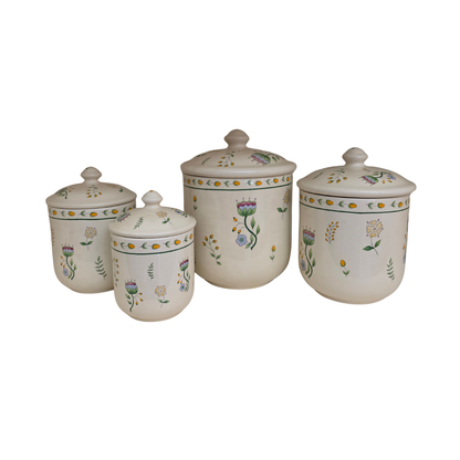 Vintage | Floral Ceramic Canisters - Set of 4 - Portugal Over and Back Inc - FAWNE