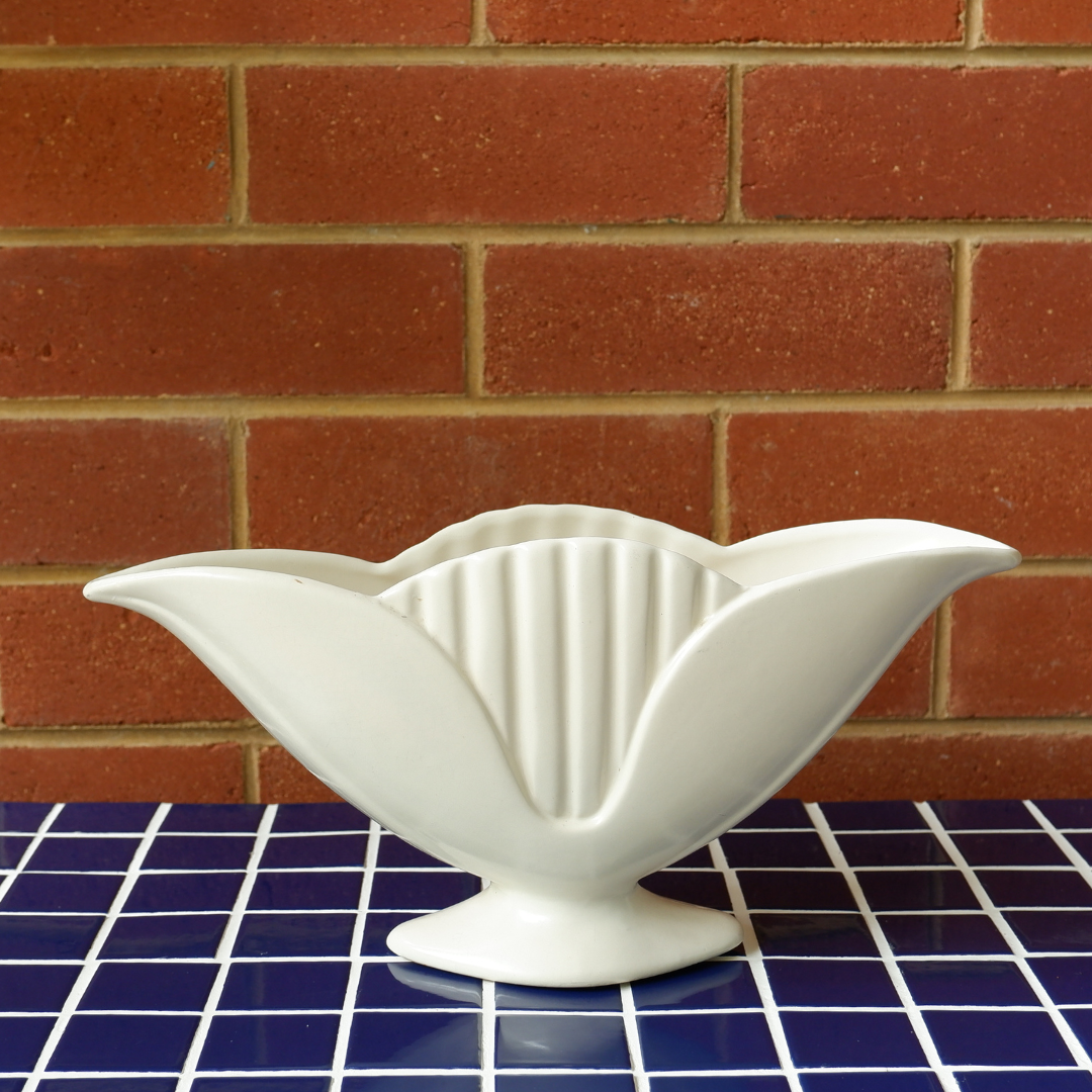 Vintage | Ceramic Fan Planter Vase