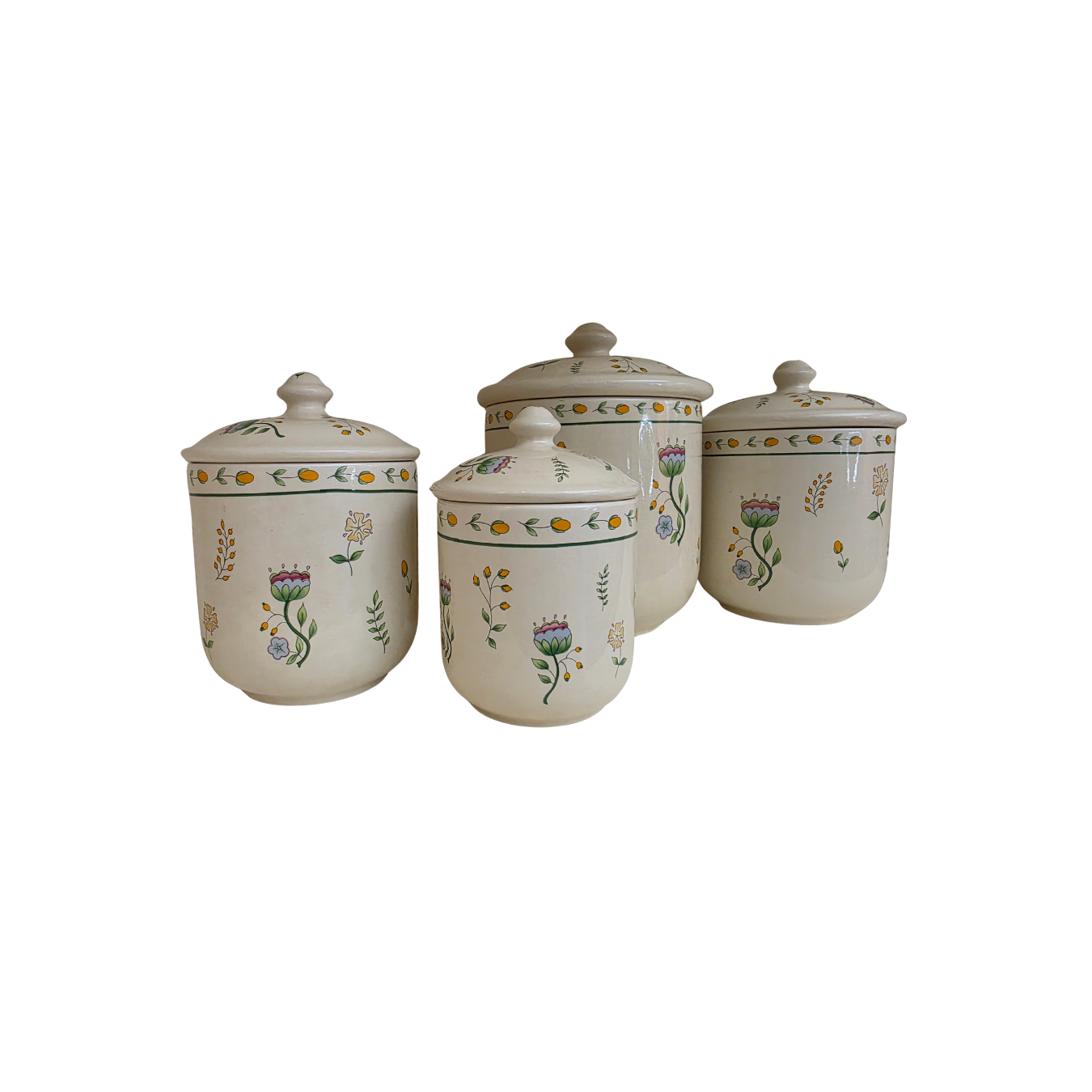 Vintage | Floral Ceramic Canisters - Set of 4 - Portugal Over and Back Inc