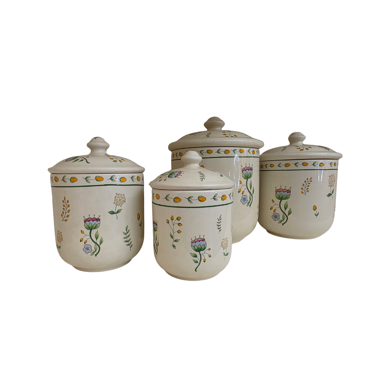 Vintage | Floral Ceramic Canisters - Set of 4 - Portugal Over and Back Inc