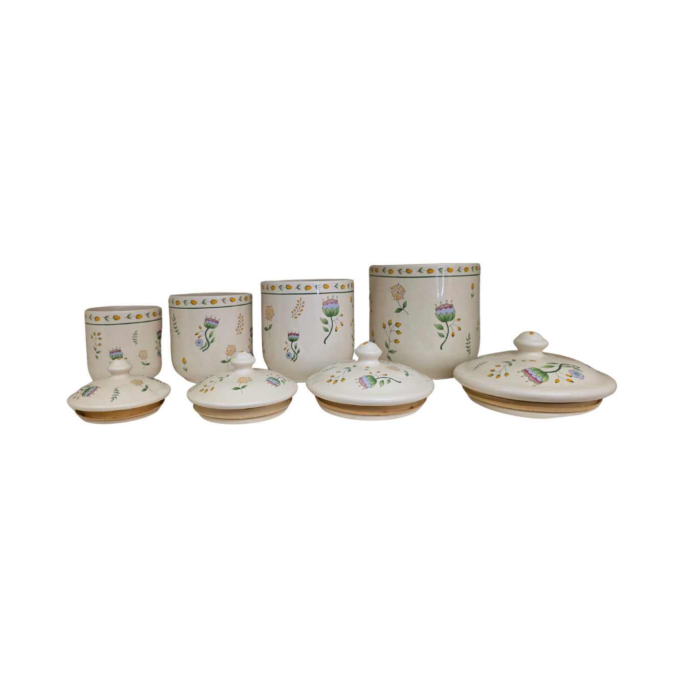 Vintage | Floral Ceramic Canisters - Set of 4 - Portugal Over and Back Inc