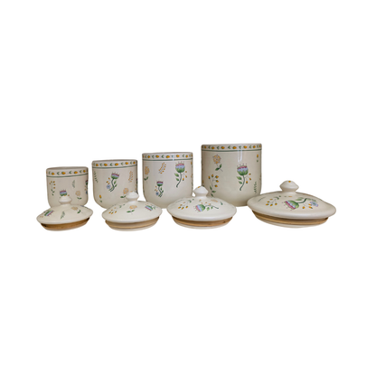 Vintage | Floral Ceramic Canisters - Set of 4 - Portugal Over and Back Inc - FAWNE