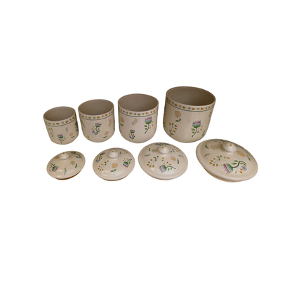 Vintage | Floral Ceramic Canisters - Set of 4 - Portugal Over and Back Inc - FAWNE