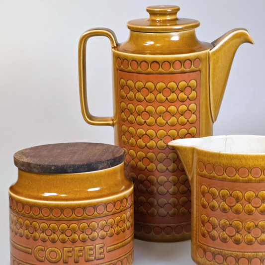 Vintage Hornsea | Tall Coffee Pot - Saffron - Yellow and Pink