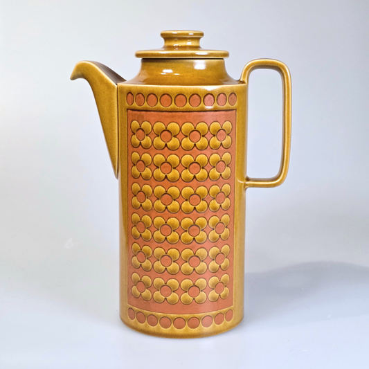 Vintage Hornsea | Tall Coffee Pot - Saffron - Yellow and Pink