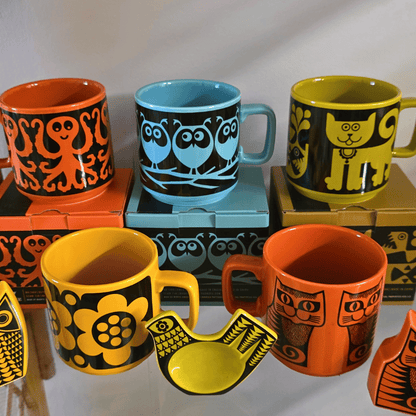 Magpie x Hornsea Mug Owls on Branch Teal