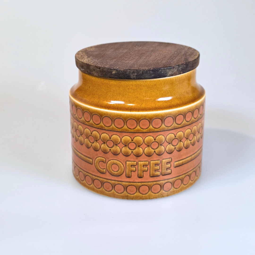 Vintage Hornsea | Small Coffee Canister - Saffron - Yellow and Pink