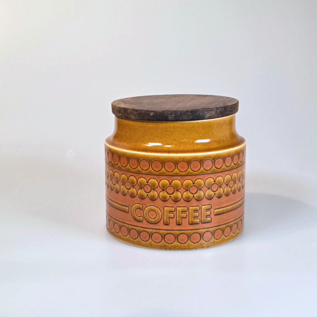 Vintage Hornsea | Small Coffee Canister - Saffron - Yellow and Pink