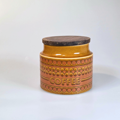 Vintage Hornsea | Small Coffee Canister - Saffron - Yellow and Pink