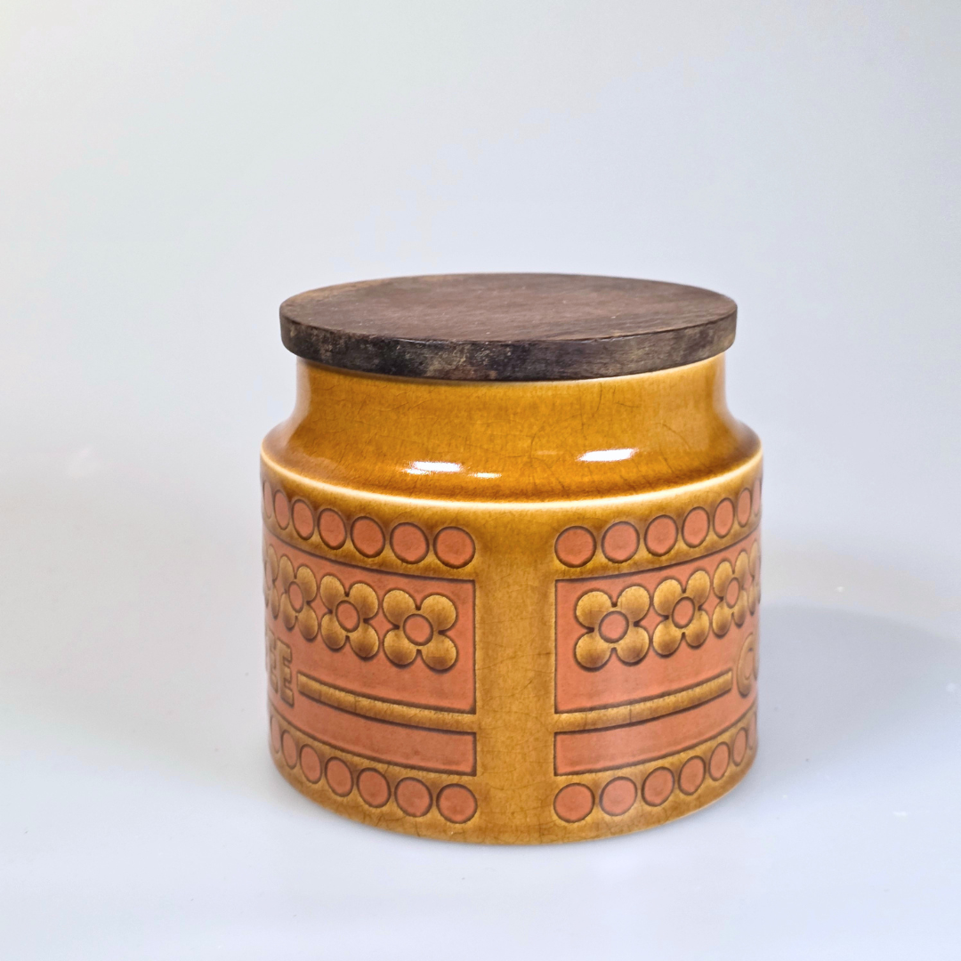 Vintage Hornsea | Small Coffee Canister - Saffron - Yellow and Pink