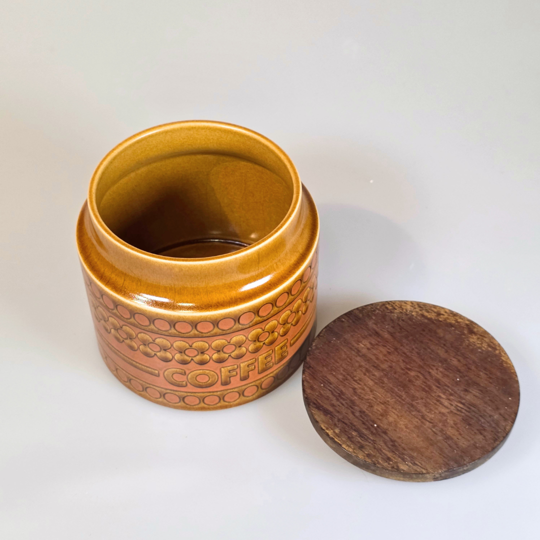 Vintage Hornsea | Small Coffee Canister - Saffron - Yellow and Pink