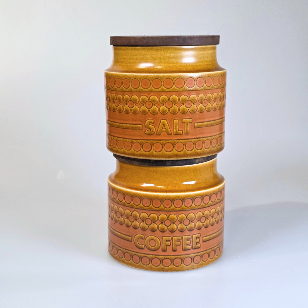 Vintage Hornsea | Small Coffee Canister - Saffron - Yellow and Pink