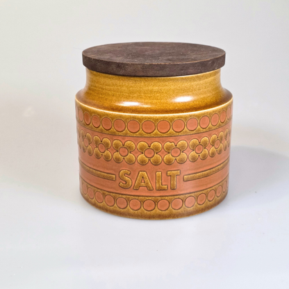 Vintage Hornsea | Small Salt Canister - Saffron - Yellow and Pink