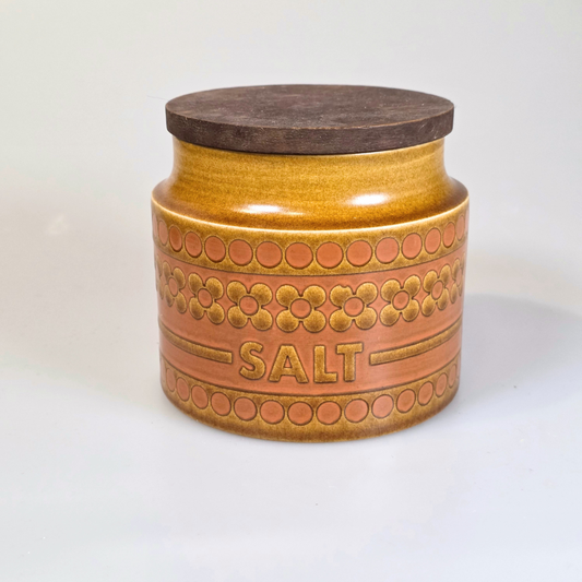Vintage Hornsea | Small Salt Canister - Saffron - Yellow and Pink