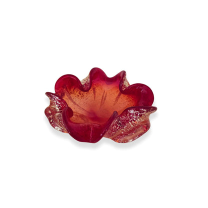 Vintage | Murano Ruby Red and Gold Fleck -  Art Glass Bowl - FAWNE