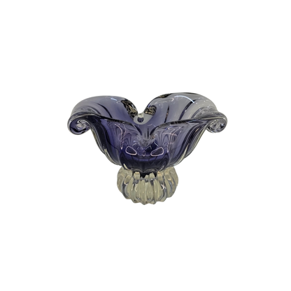 Vintage | Lilac Purple - Art Glass Bowl on Pedestal - - FAWNE