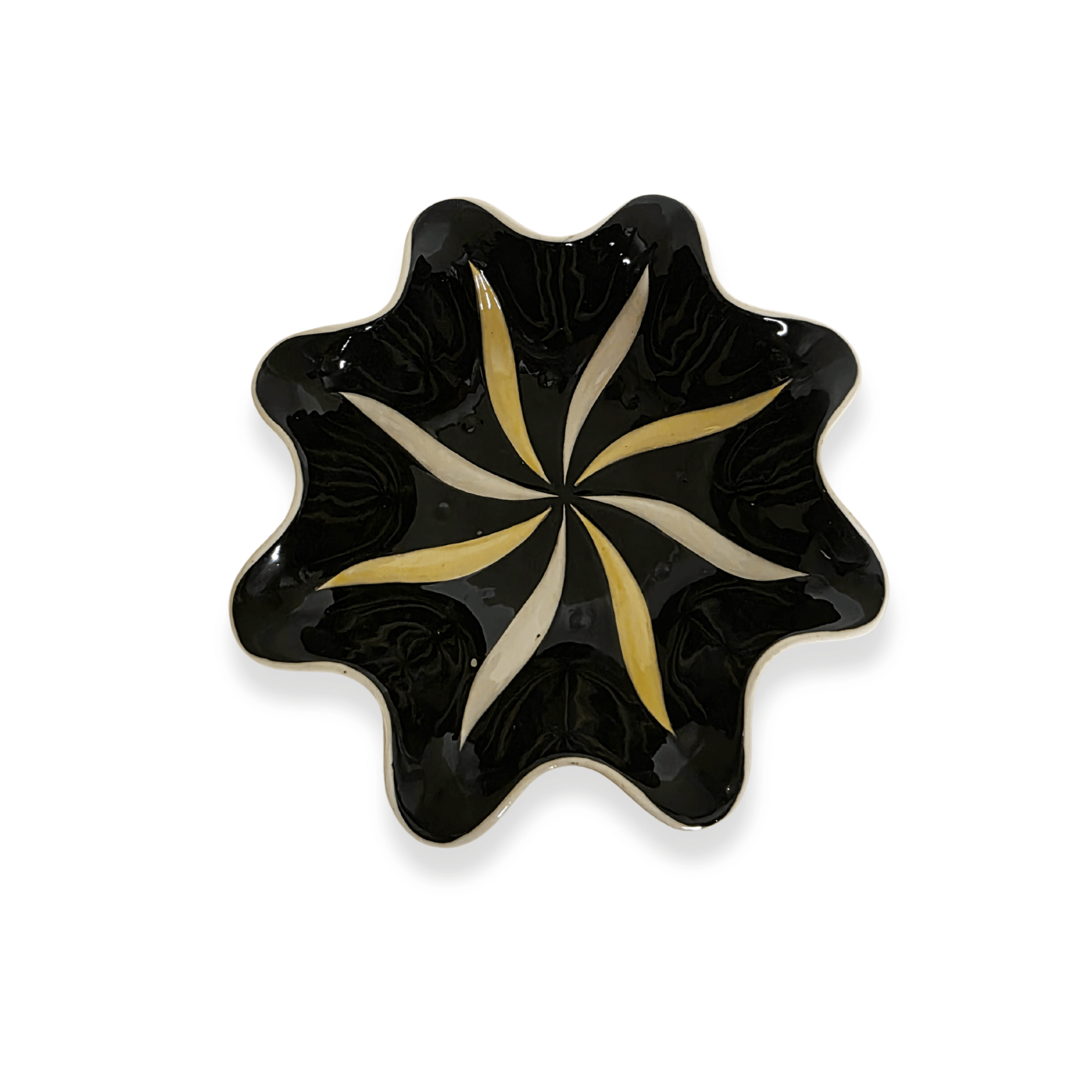 Vintage | Staffordshire Shorter & Sons Yellow and Black Starburst Bowl - FAWNE