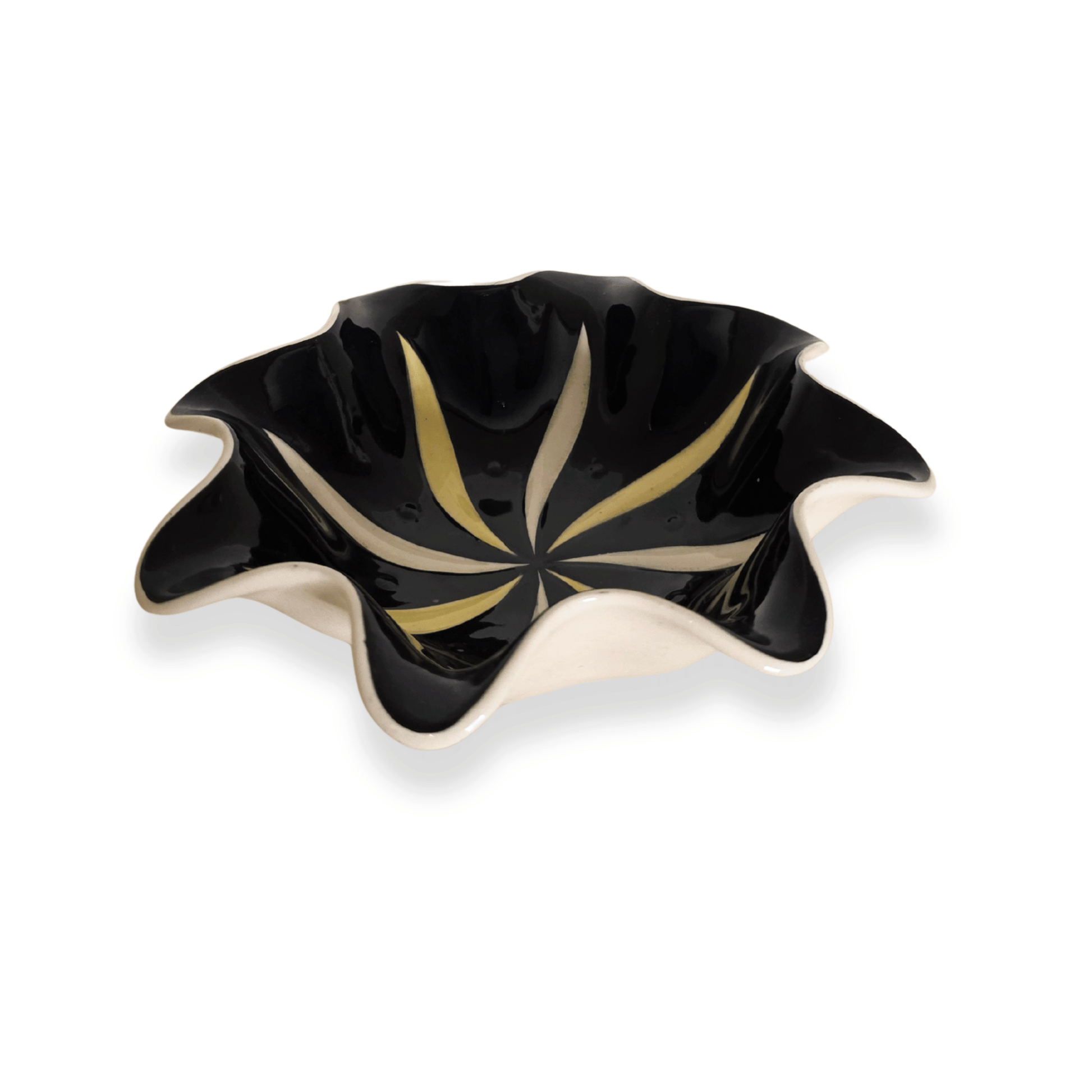 Vintage | Staffordshire Shorter & Sons Yellow and Black Starburst Bowl - FAWNE