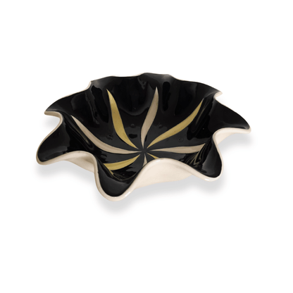 Vintage | Staffordshire Shorter & Sons Yellow and Black Starburst Bowl - FAWNE