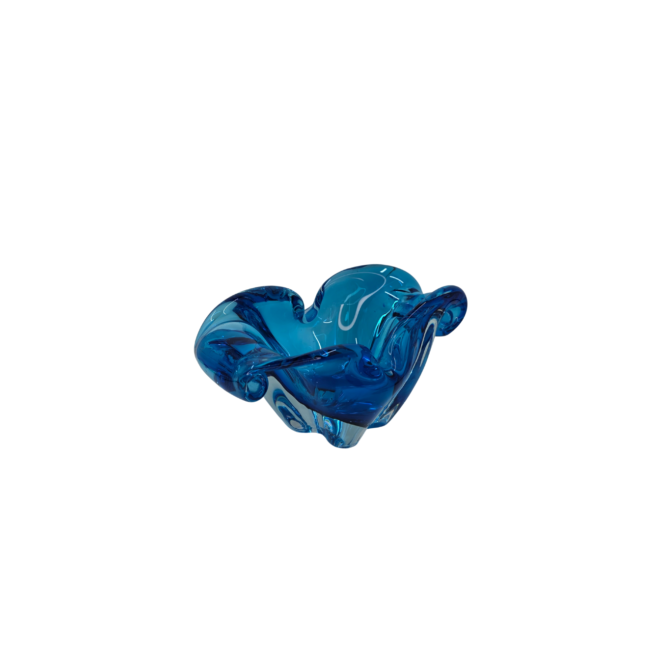 Vintage | Dark Blue & Clear - Art Glass Bowl