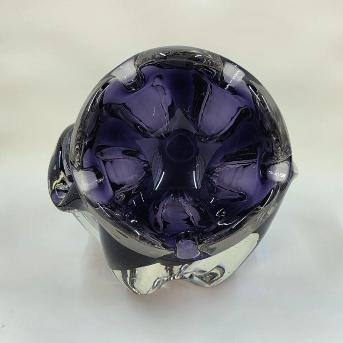 Vintage | Dark Purple & Clear - Art Glass Bowl