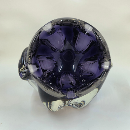 Vintage | Dark Purple & Clear - Art Glass Bowl - FAWNE