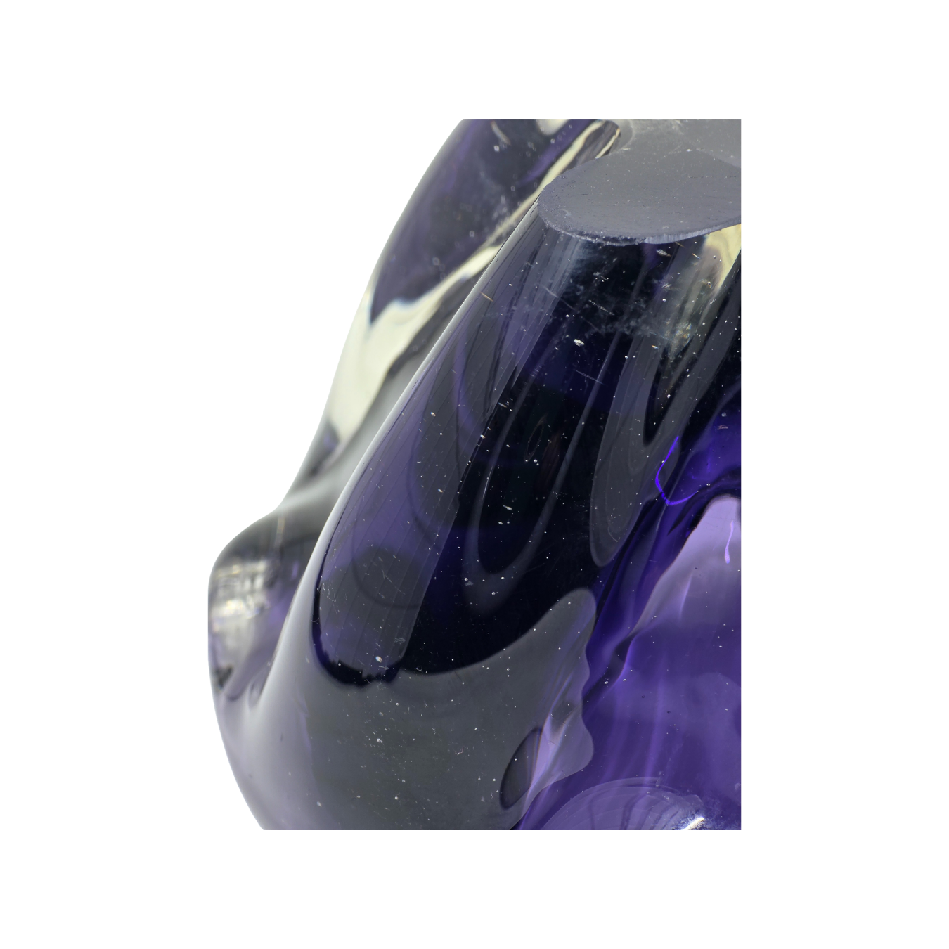 Vintage | Dark Purple & Clear - Art Glass Bowl