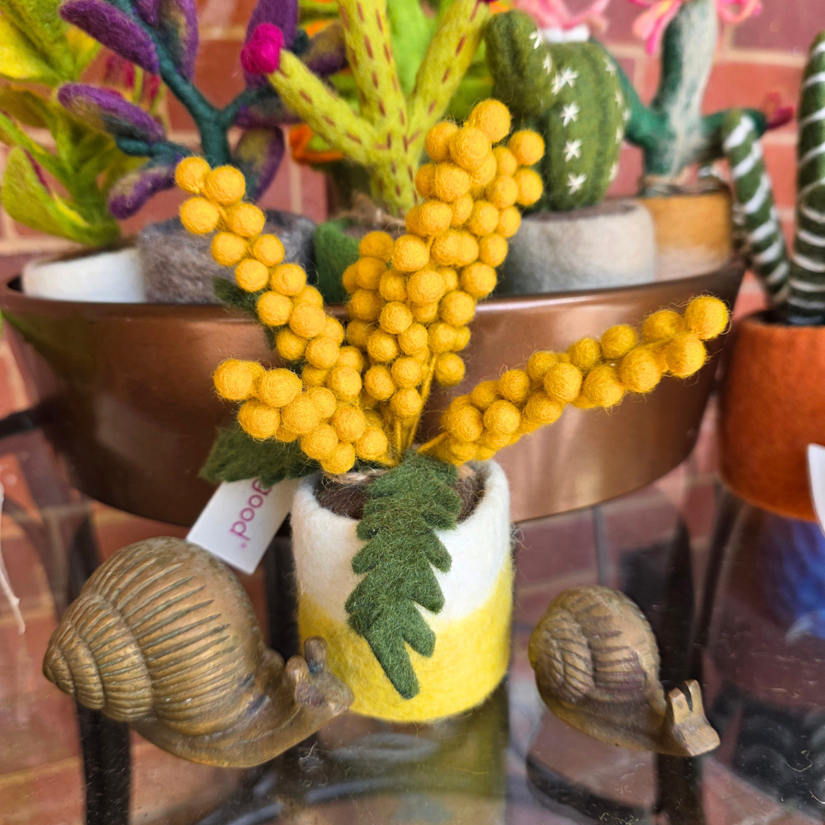 Sunshine Bloom - Hand Felted - Artificial Plant Decoration - Medium