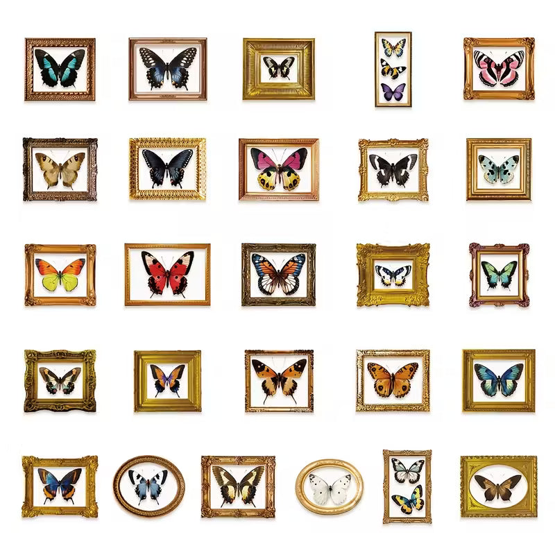 Oh My Butterfly - Transparent Vintage Frame Sticker Set