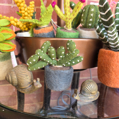 Pencil Cactus - Hand Felted - Artificial Plant Decoration - Small