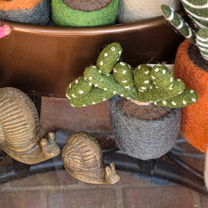 Pencil Cactus - Hand Felted - Artificial Plant Decoration - Small
