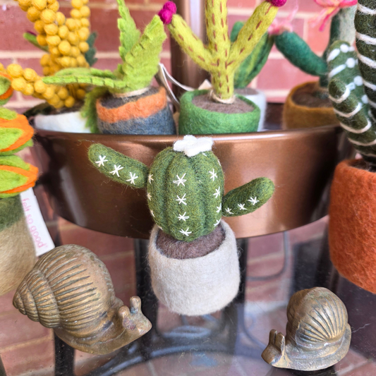 Barrel Cactus - Hand Felted - Artificial Plant Decoration - Small