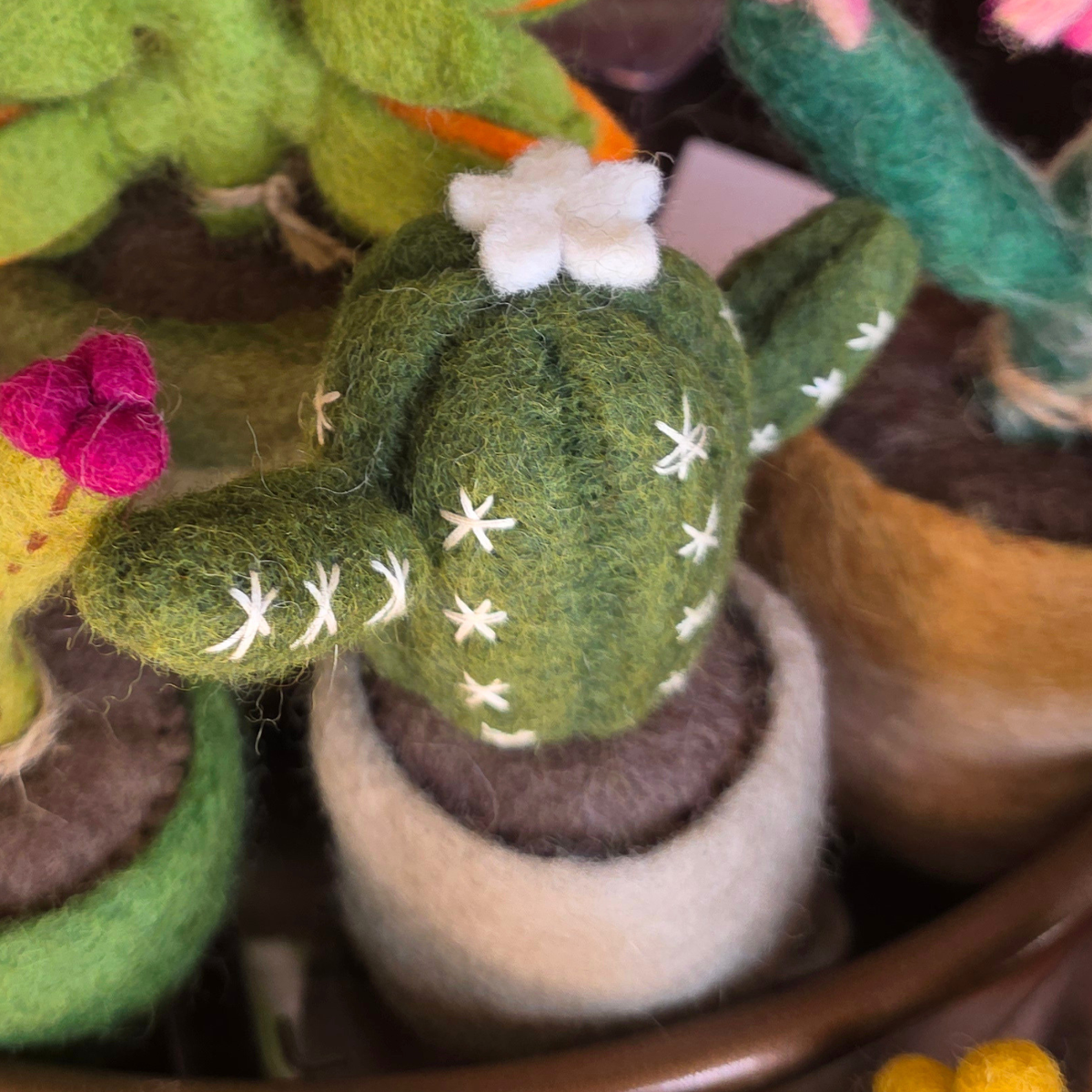 Barrel Cactus - Hand Felted - Artificial Plant Decoration - Small