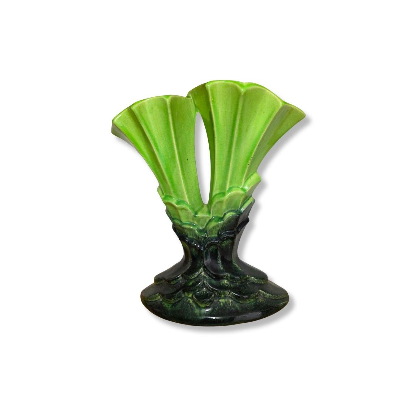 Vintage | Green Glaze Art Deco Style - Casey Ware 107 Pottery Vase - FAWNE