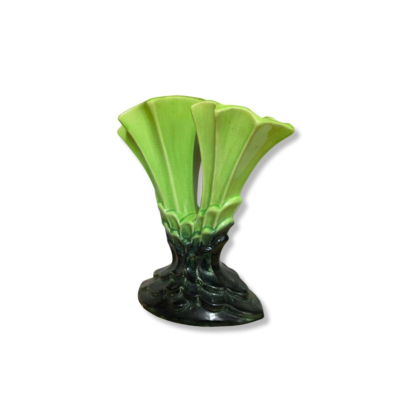 Vintage | Green Glaze Art Deco Style - Casey Ware 107 Pottery Vase - FAWNE