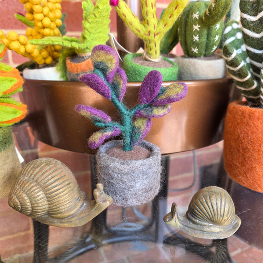 Ficus Elastica - Hand Felted - Artificial Plant Decoration - Small
