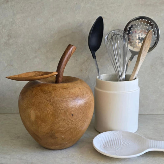 Vintage | XL Wooden Apple - Oversized and Hand Carved - FAWNE