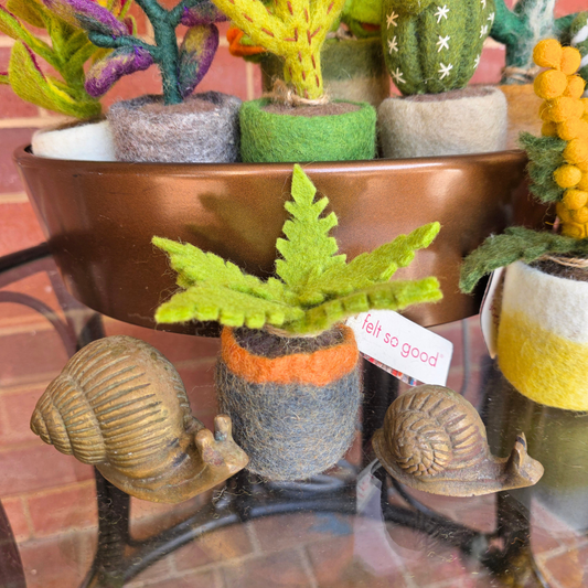 Ostrich Fern - Hand Felted -Artificial Plant Decoration - Small