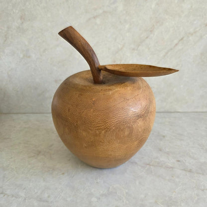 Vintage | XL Wooden Apple - Oversized and Hand Carved - FAWNE