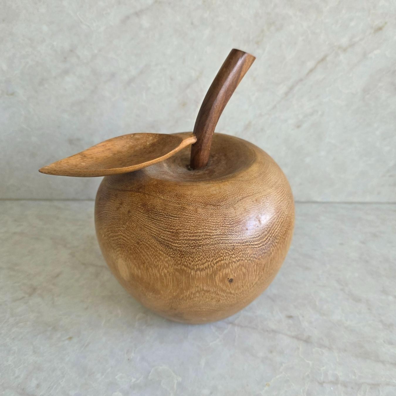 Vintage | XL Wooden Apple - Oversized and Hand Carved - FAWNE
