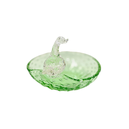 Vintage | Green Duck Pond - Controlled Bubble - Art Glass Bowl - FAWNE