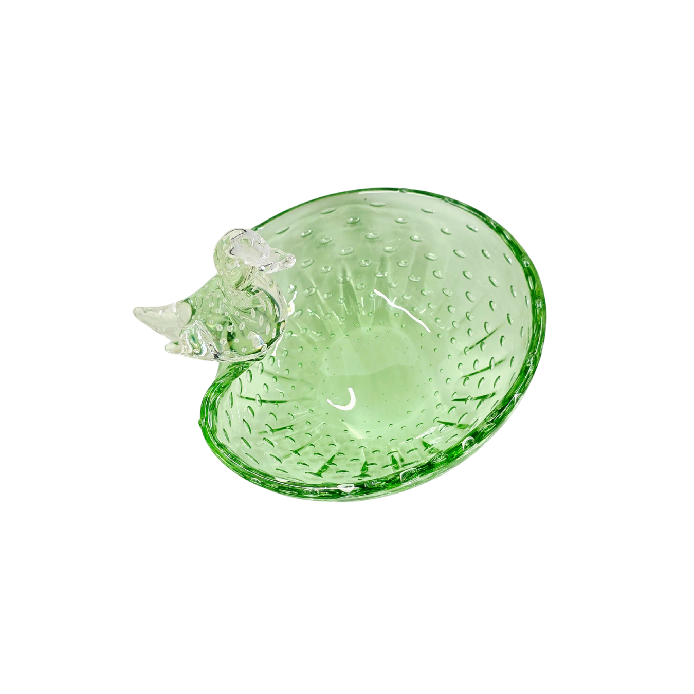 Vintage | Green Duck Pond - Controlled Bubble - Art Glass Bowl