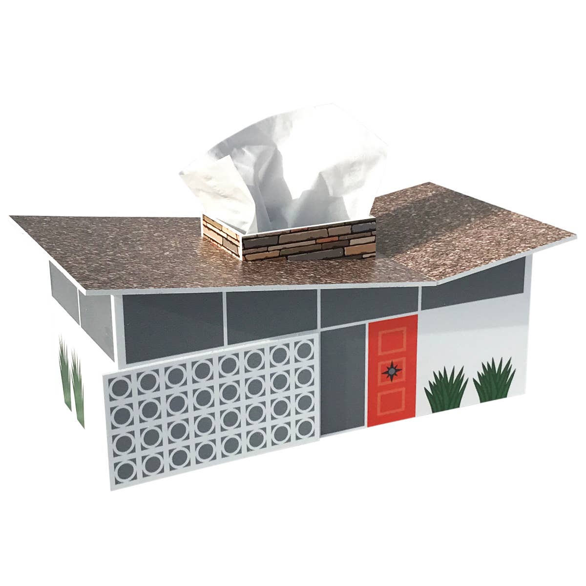 Butterfly House - Mid-Century Modern - Tissue Box Cover