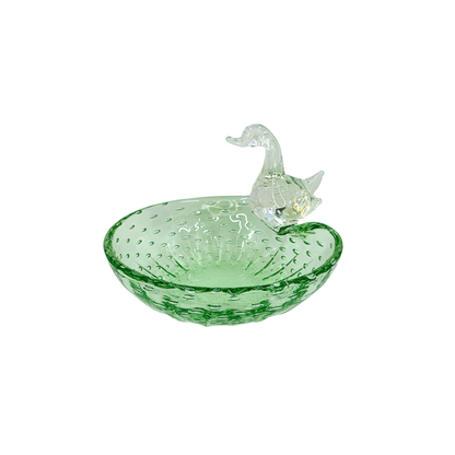 Vintage | Green Duck Pond - Controlled Bubble - Art Glass Bowl - FAWNE