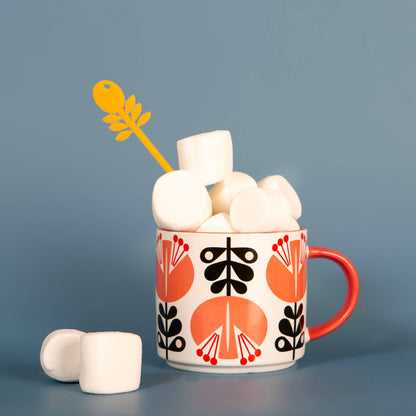 Coral Lily Mid-Century Stackable Mug