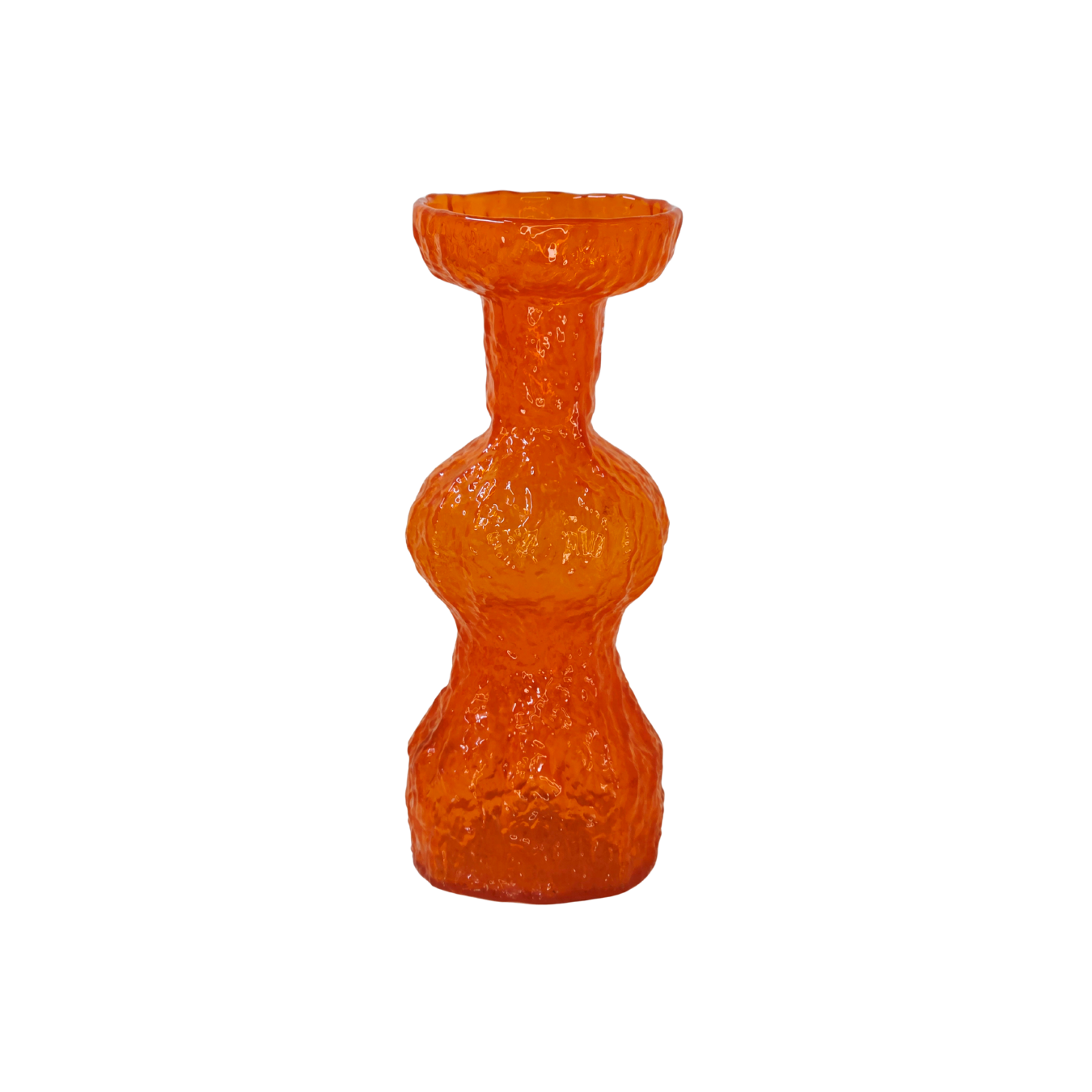 Vintage | Orange - Japanese Bark Glass Vase