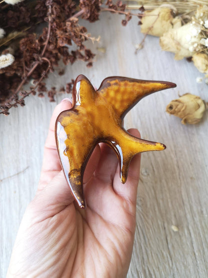 Portuguese Ceramic Swallows – Honey Mustard –  Set of 4