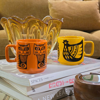Magpie x Hornsea - Mug - Cat - Orange Red