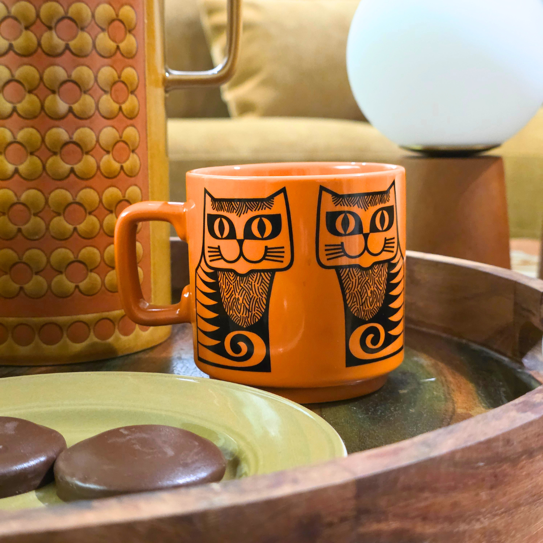 Magpie x Hornsea - Mug - Cat - Orange Red